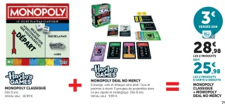 Lot jeux Monopoly Classique + Monopoly Deal No Mercy Hasbro Games