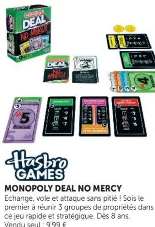 Jeu de cartes Monopoly Deal No Mercy Hasbro Games
