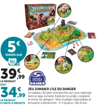 Jeu de plateau 3D Jumanji L'île du Danger Spin Master Games