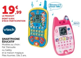 Smartphone éducatif Vtech Pat' Patrouille ou Gabby et la maison magique