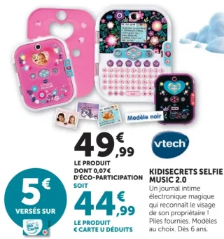 Journal intime électronique KidiSecrets Selfie Music 2.0 vtech