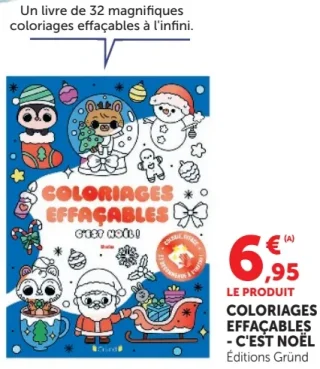 Coloriages effaçables - C'est Noël Éditions Gründ