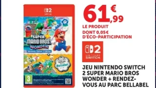 Jeu Nintendo Switch 2 Super Mario Bros. Wonder + Rendez-vous au parc Bellabel