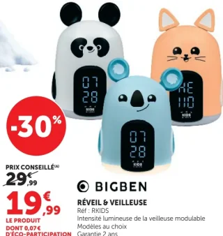 Réveil & Veilleuse Bigben