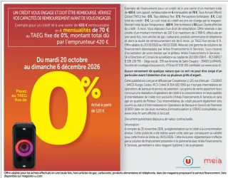 Offre de crédit - Paiement en 6 mensualités TAEG 0%
