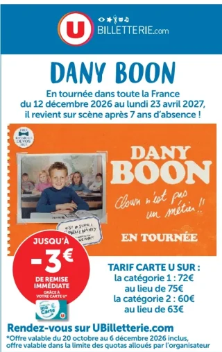Place de spectacle Dany Boon - Clown n'est pas un métier !!