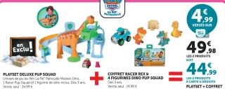Playset Deluxe Pup Squad + Coffret Racer Rex & 4 Figurines Dino Pup Squad Paw Patrol
