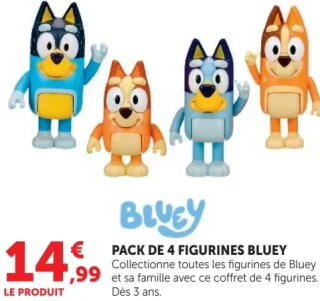 Coffret de 4 figurines Bluey