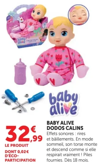 Baby Alive Poupée Dodos Câlins