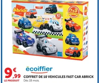 écoiffier Coffret de 10 véhicules Fast Car Abrick