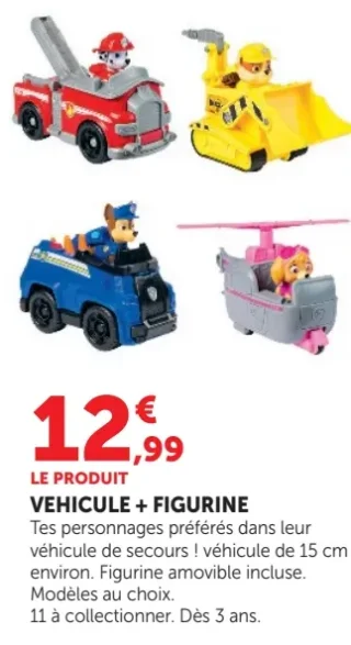 Véhicule + Figurine Paw Patrol La Pat' Patrouille