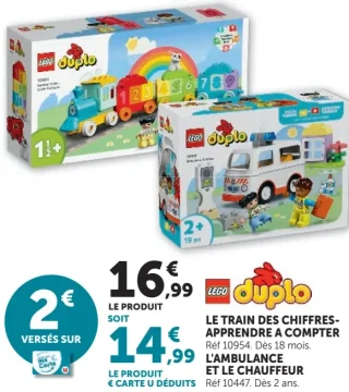 Le train des chiffres-apprendre à compter ou L'ambulance et le chauffeur Lego Duplo