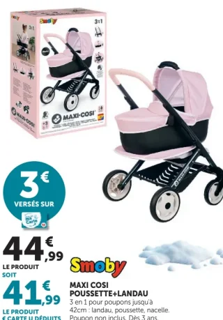 Smoby MAXI COSI POUSSETTE+LANDAU 3 en 1