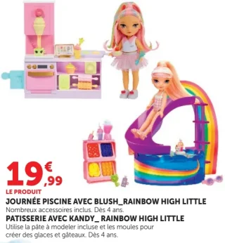 Coffret Journée piscine avec Blush ou Pâtisserie avec Kandy Rainbow High Little