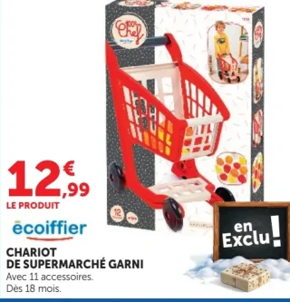 Écoiffier Chariot de supermarché garni