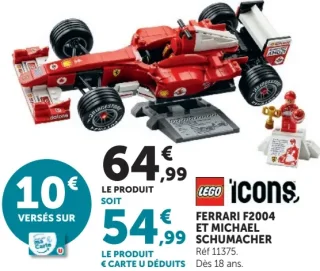 Lego Icons Ferrari F2004 et Michael Schumacher