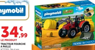 Playmobil Country Tracteur Fourche à Paille