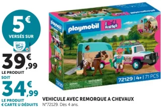 Playmobil I Love Horses Véhicule avec remorque à chevaux