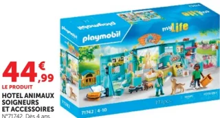 Playmobil MyLife Hôtel Animaux Soigneurs et Accessoires