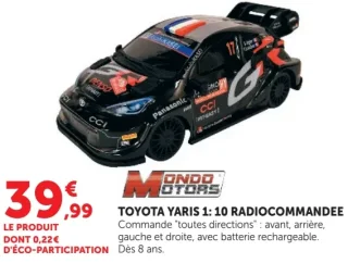 Voiture radiocommandée Toyota Yaris 1:10 Mondo Motors