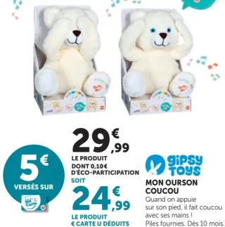 Peluche Mon Ourson Coucou Gipsy Toys