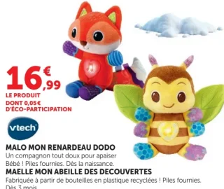 Jouet Malo Mon Renardeau Dodo / Maëlle Mon Abeille des Découvertes Vtech