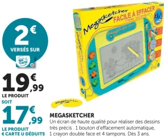 Ardoise magique Megasketcher Facile à effacer Tomy