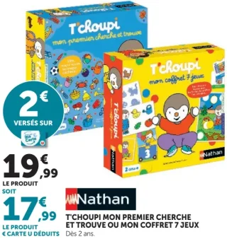 Jeu T'choupi mon premier cherche et trouve ou mon coffret 7 jeux Nathan