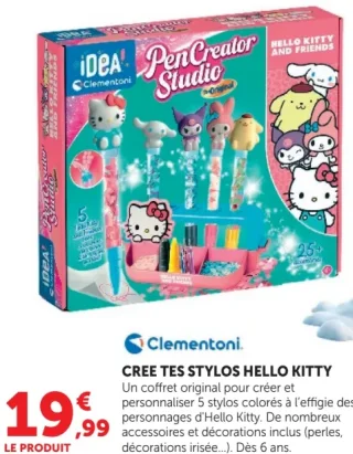 Coffret Crée tes stylos Hello Kitty Clementoni