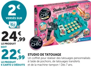 Coffret de tatouages Studio de Tatouage Crazy Chic Clementoni