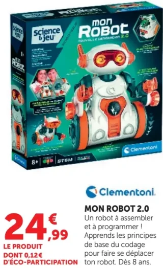 Robot à assembler et à programmer Mon Robot 2.0 Clementoni