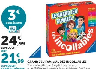 Jeu de société Grand Jeu Familial Les Incollables Ravensburger