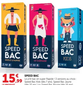 Jeu de cartes Speed Bac (3 versions)