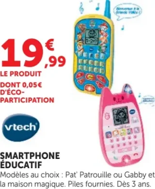 Smartphone éducatif Vtech Pat' Patrouille / Gabby et la maison magique