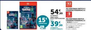 Jeu Nintendo Switch Légendes Pokémon Z-A
