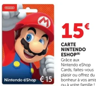 Carte Nintendo eShop