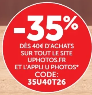 Impression photo UPhotos.fr dès 40€ d'achats