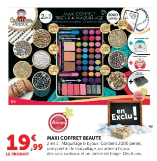 Maxi coffret beauté 2 en 1 : Maquillage & bijoux Aloya