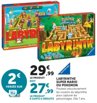Labyrinthe Super Mario ou Pokemon Ravensburger