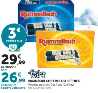Jeu Rummikub Chiffres ou Lettres Hasbro Games