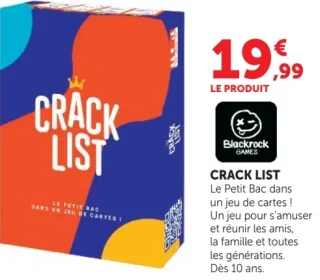 Jeu de cartes Crack List Blackrock Games