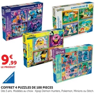 Coffret 4 Puzzles de 100 Pièces Ravensburger