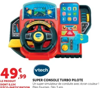 Simulateur de conduite Vtech Super Console Turbo Pilote