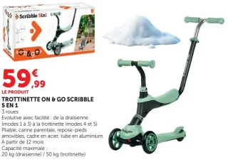 Trottinette On & Go Scribble 5 en 1