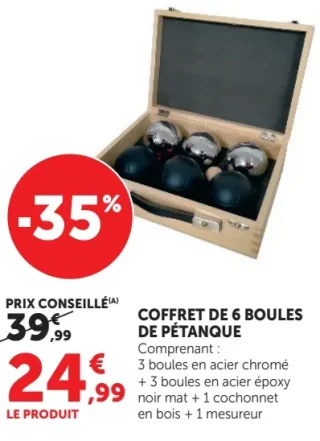 Coffret de 6 boules de pétanque