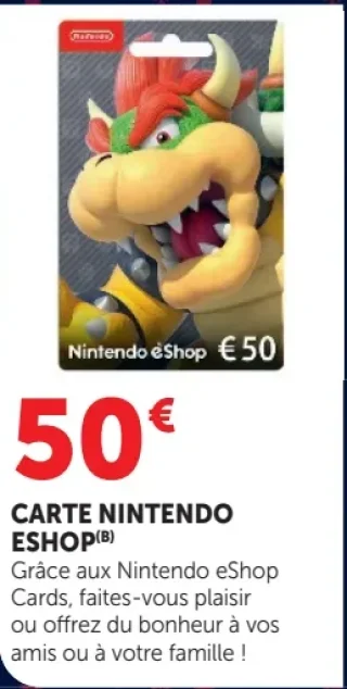 Carte Nintendo eShop 50€