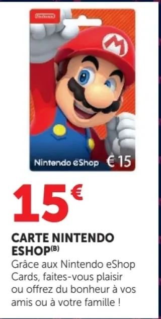 Carte Nintendo eShop 15€