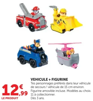 Véhicule + figurine La Pat' Patrouille