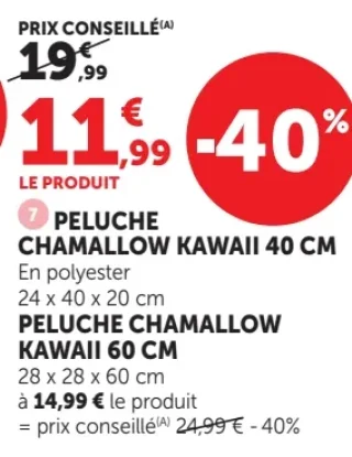 Peluche Chamallow Kawaii 40 cm