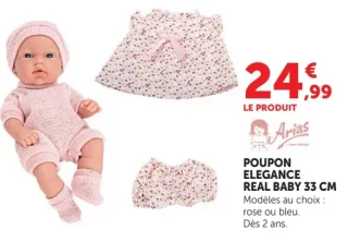 POUPON ELEGANCE REAL BABY 33 CM Arias